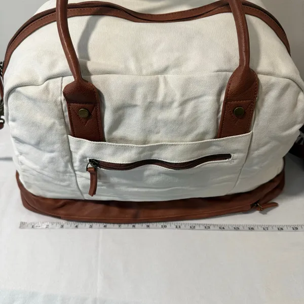 Bolosta Canvas Weekender Duffle Bag Shoe Compartment Travel Overnight Tote - Image 8