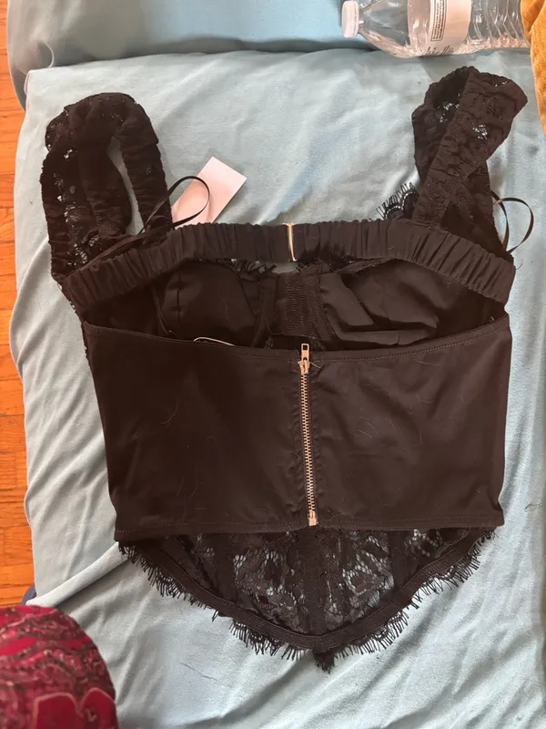 TIC TOC Black Lace Corset Camisole Top - Image 5