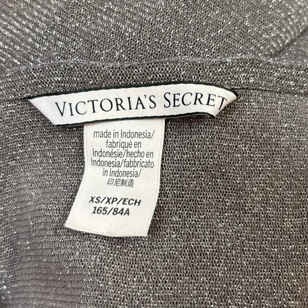 Victoria's Secret Sparkle Metallic Purple Grey Sheer Long Sleeve Tunic Top XS - Image 6