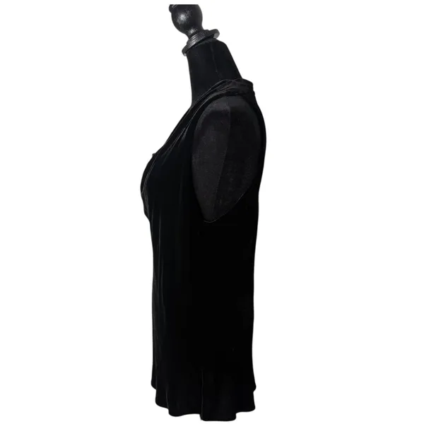 Vince Black Velvet Cowl Neck Top Size 12 Whimsigoth Dark Romantic Holiday‎ - Image 5