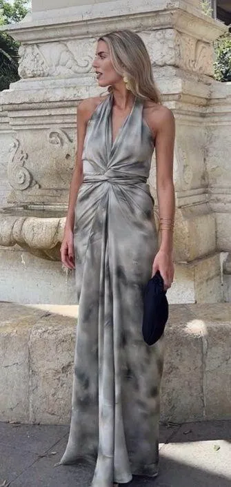 Zara Dress maxi multiposition satin effect wedding party coctail - Image 10