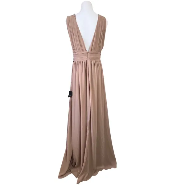 Lulu's Heavenly Hues Taupe Blush‎ Gown Maxi Long Dress MEDIUM NWT Formal - Image 7
