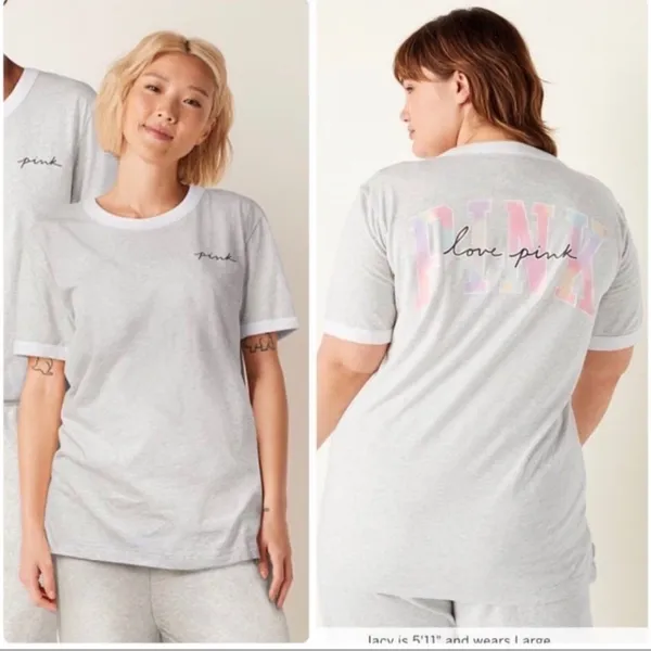 PINK Victoria's Secret Heather Gray Tshirt - Image 2