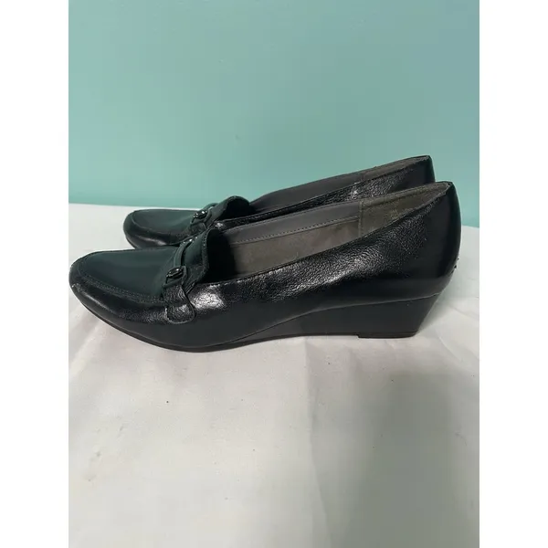 A2 Aerosoles Size 9 Black Leather Womens Shoes‎ Slip on S-438 - Image 5