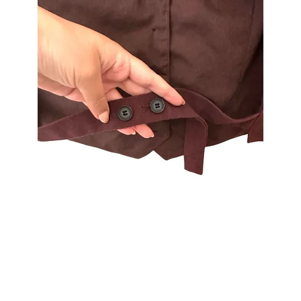 ZARA Linen Blend Cropped Open Back Waistcoat Top Brown Large - Image 3