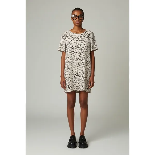Essentiel Antwerp Animal Print Bow Back Shift Mini Dress Size 34 US 2 - Image 2
