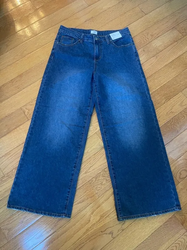 !iT Jeans Mid Rise Relaxed Wide Leg Dark Wash Denim Jeans Size 8 29 NWT - Image 2