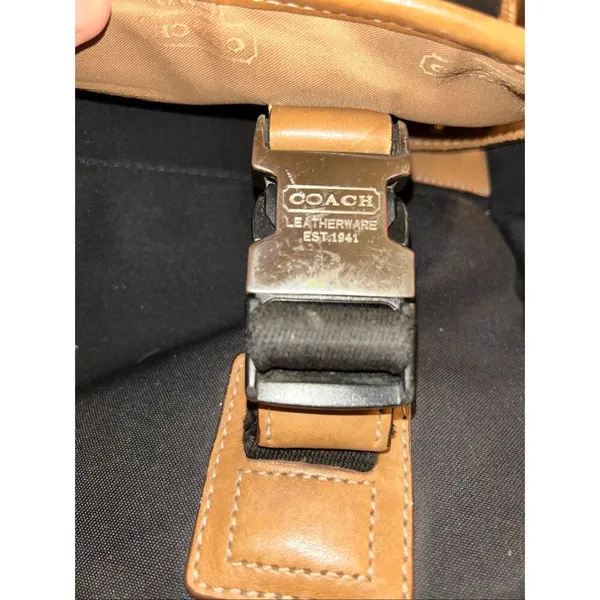 Vintage Coach Black Canvas Leather Messenger Briefcase Laptop - Image 9