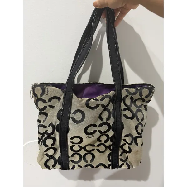 Coach Poppy Signature Black Canvas Double Handle Tote Bag, No. C1020-14530 T - Image 11