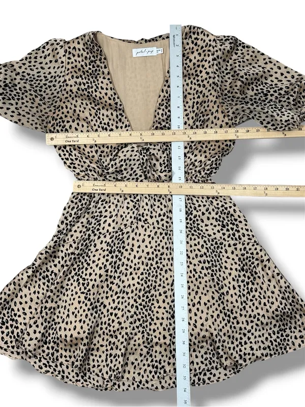 Petal & Pup‎ Eisley Leopard Print Satin Tie Front Mini Dress Tan Black 6 - Image 14