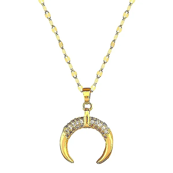 Boutique NEW Crescent Moon Pendant Necklace | 14k Gold Over‎ Sterling - Image 2