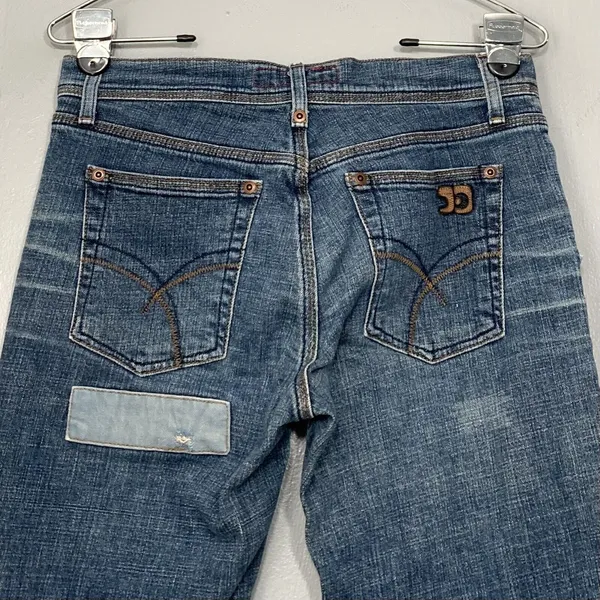 Joes Jeans Women Size 28 Patchwork Denim Blue Straight Buttonfly Festival Grunge - Image 9