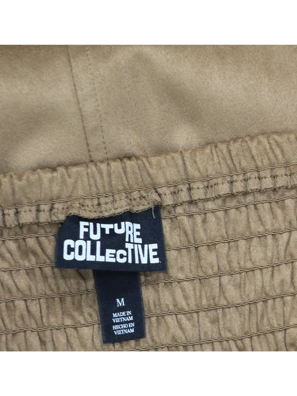 NEW Future Collective Womens 90's Suede Midi A-Line Dress 94642519 Brown M - Image 4