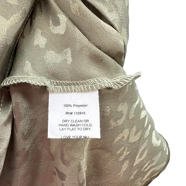 Show Me Your Mumu Zio‎ Dress Slip Satin Cheetah Print Sage Green Size Small - Image 13