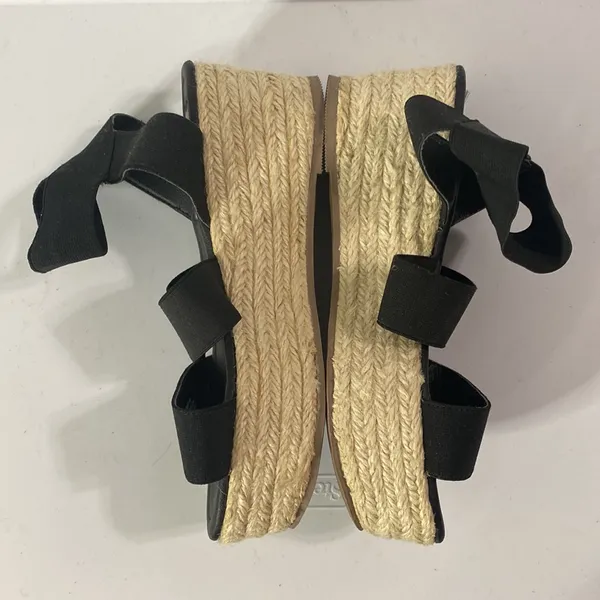 Steve Madden Kacia platform espadrille ankle wrap strappy sandals in black sz 6 - Image 6
