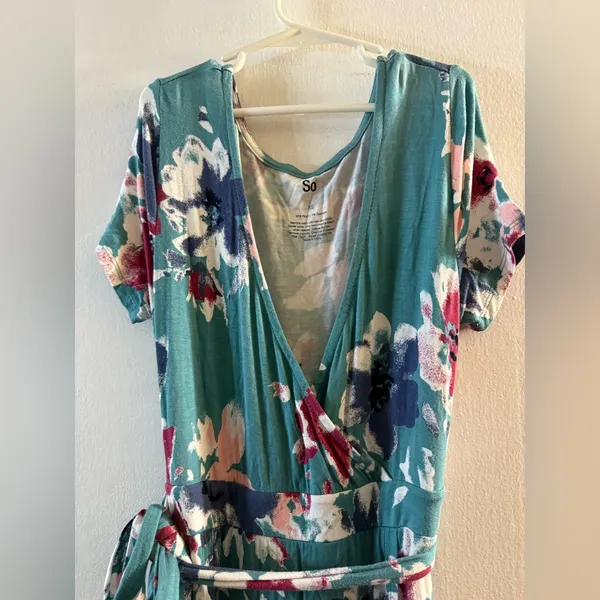 SO Teal Floral Maxi Dress‎ Size XS - Image 3