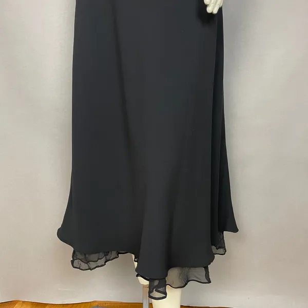 Vintage‎ Jones New York Dress Midi Dress Women 16 Black Sheer Flutter Sleeve - Image 4