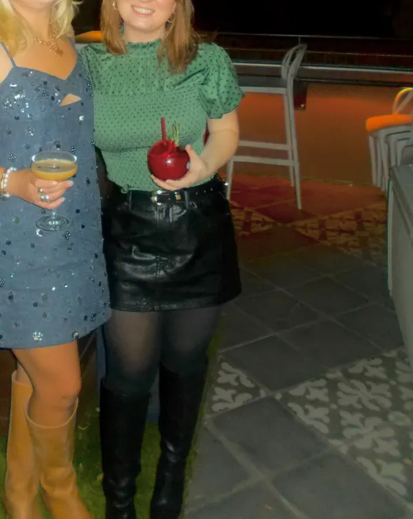 Vestique Black Leather Mini Skirt - Image 3