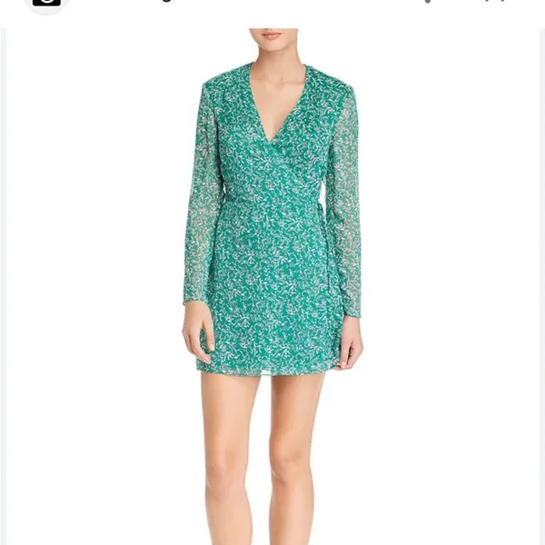 East Order Green Gizele Botanical-Print Mini Wrap Dress‎ Size Medium - Image 10