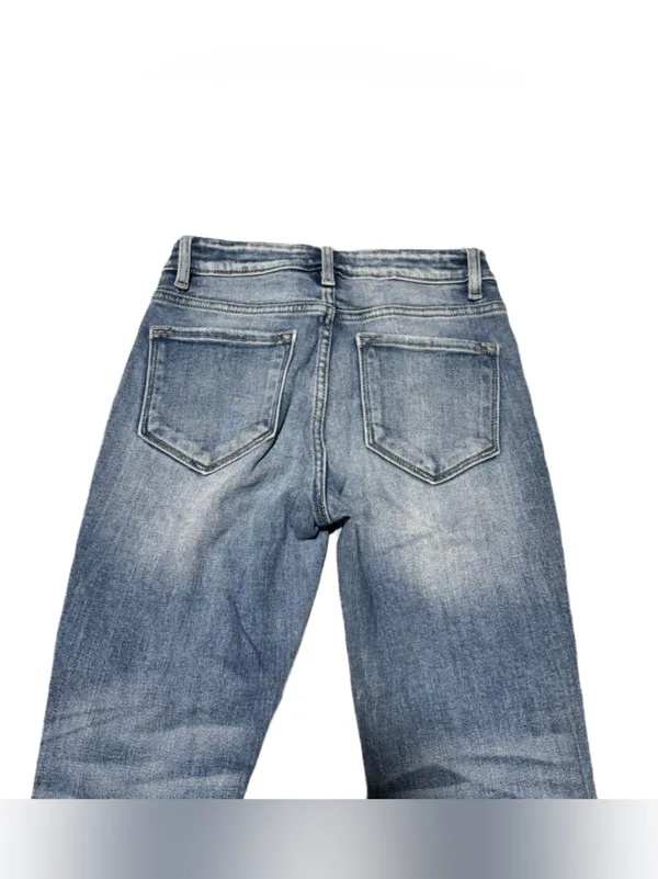 KanCan High Waisted Distressed Jeans Women's 26 Light Wash Denim Faded Stretch - Image 2
