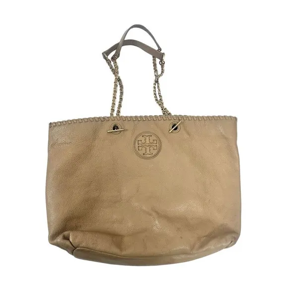 Tory Burch Marion Tote, cognac color, whipstitch leather - preloved but lots of - Image 9