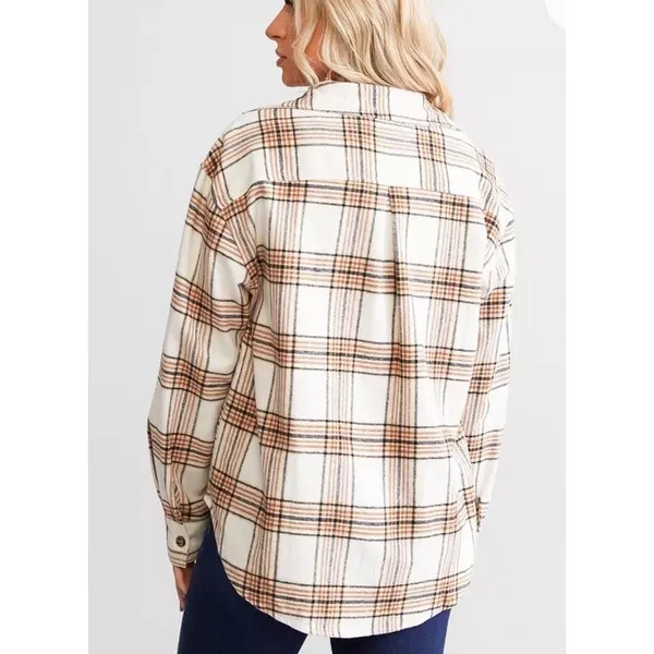 Chic BKE Buckle Women's Sz M Boyfriend‎ Button Down Flannel Plaid Shirt BOHO - Image 2