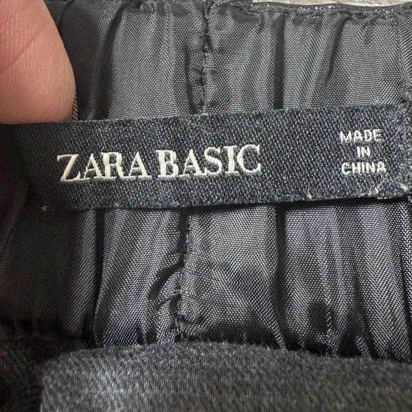 Zara Womens Black Faux Leather Elastic Waist With Pockets Mini Skirt Size M - Image 4