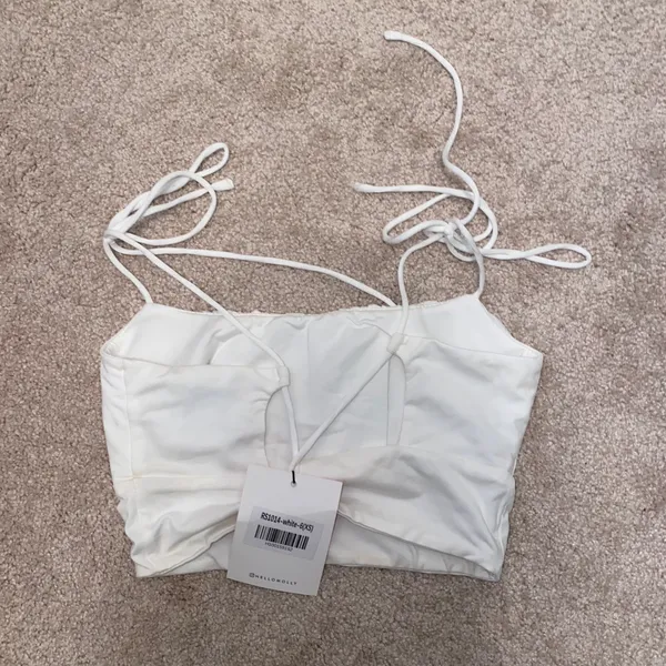 Hello Molly White Crop Top - Image 2
