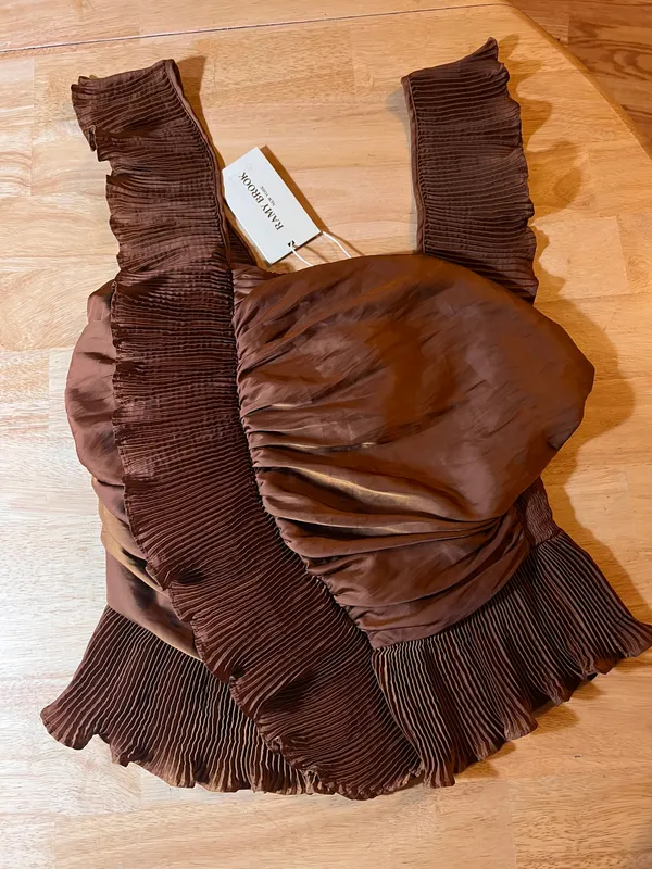 Ramy Brook Kathy Ruffle Peplum Top in Copper BNWTS $325.00 - Image 5