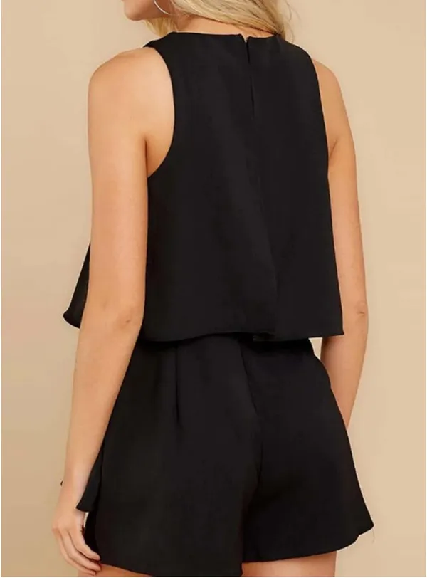 Dokotoo Sleeveless Chiffon Ruffle Jumpsuit Romper - Image 3