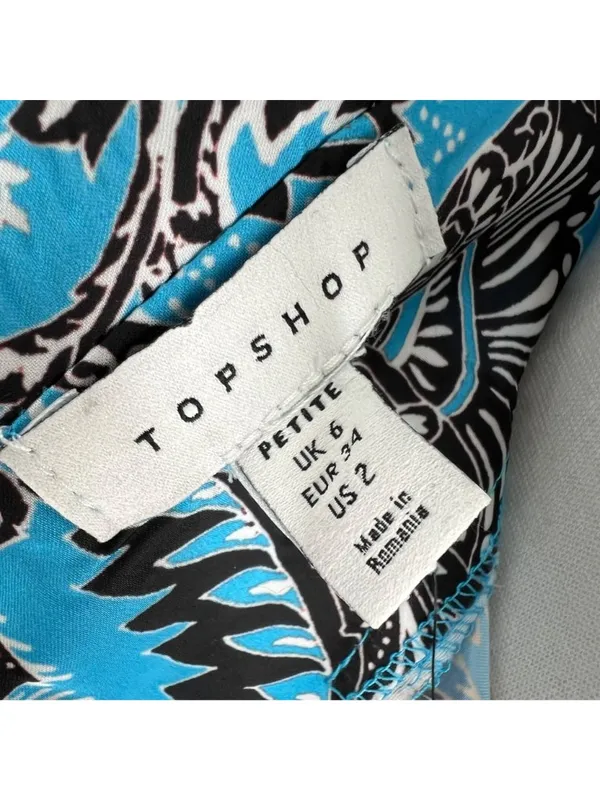 Topshop Boho Halter Cutout Maxi Dress Blue Black Size 2 NWOT Resortwear - Image 5