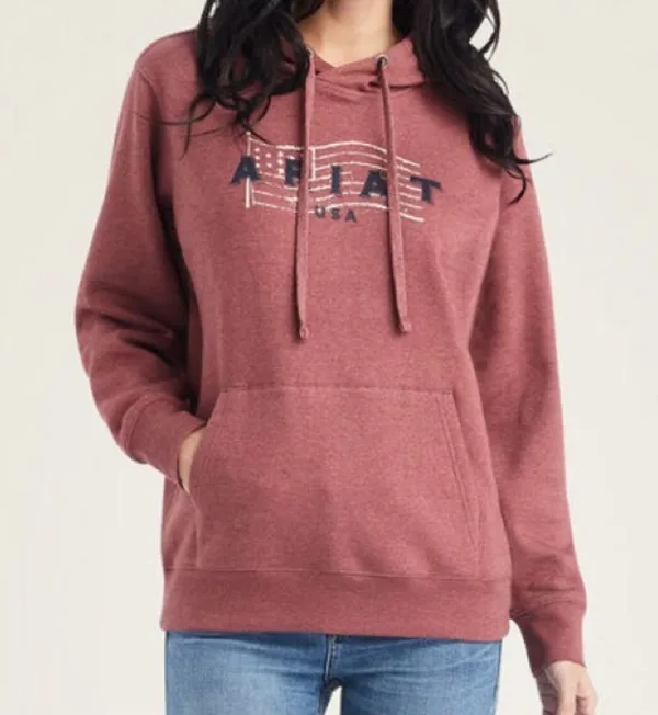 Womens Ariat real hoodie Maroon western country comfy causal size medium USA​ - Image 2