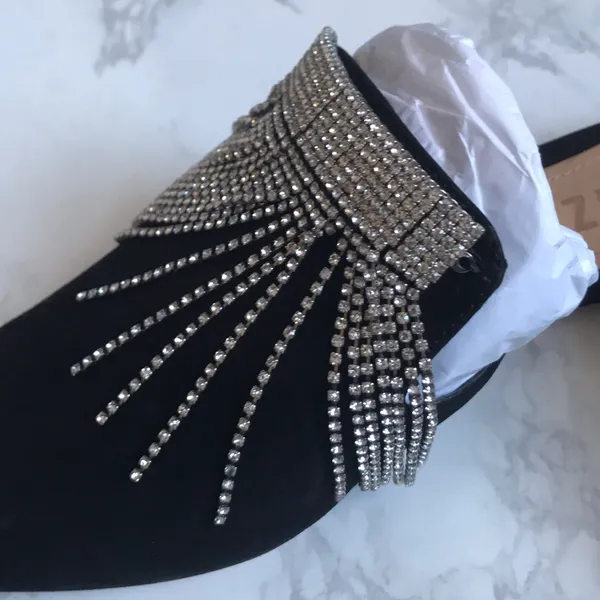 Shultz Eliora Rhinestone Fringe Mules size 7 NEW - Image 7