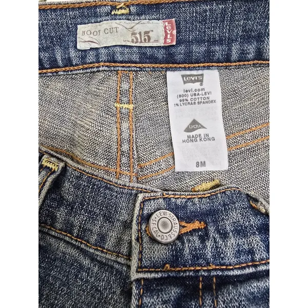 Levi's 515 Bootcut Blue Straight Leg 90s Vintage Womens Jeans 8M - Image 8
