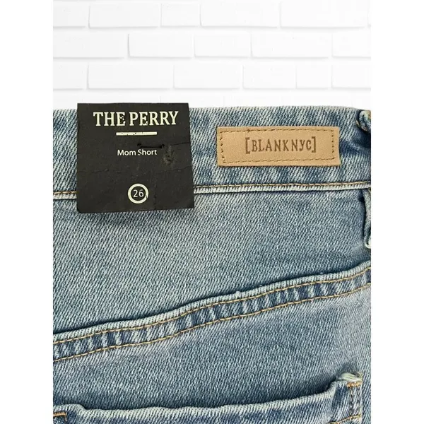 Blank NYC Shorts Women's Sz 26 The Perry Mom Shorts Blue‎ Cotton Pockets - Image 6