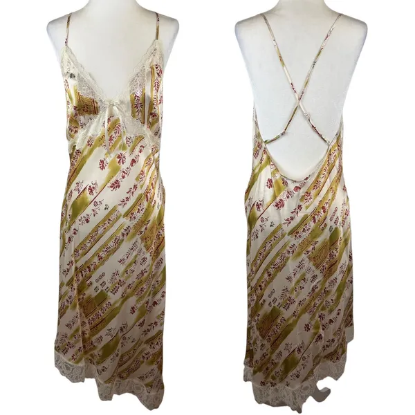NWT Reformation Milania 100% Silk Midi Slip Dress Large Floral Coquette Ethereal - Image 2