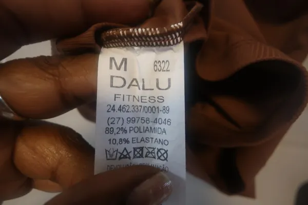 Dalu Fitness active workout ribbed tank top exercise in brown size medium. - Image 7