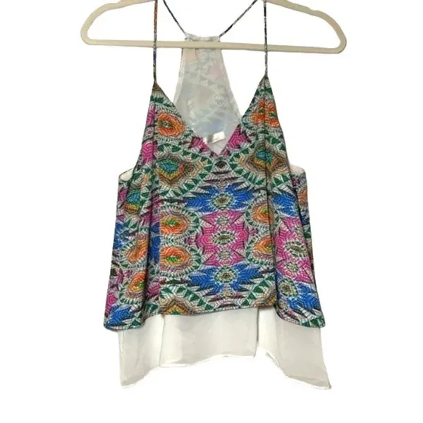 Lovers + Friends Mosaic Cami Size Medium Poppy Layered Tank Sz M New - Image 2