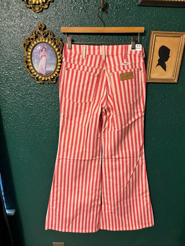 Wrangler 'The Wanderer' Flare Jeans Raspberry Ripple Stripe Size W26/L30 NWT - Image 4