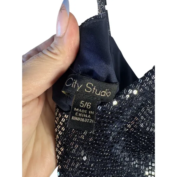 City Studios Sequin Dress Black Size undefined - Image 4