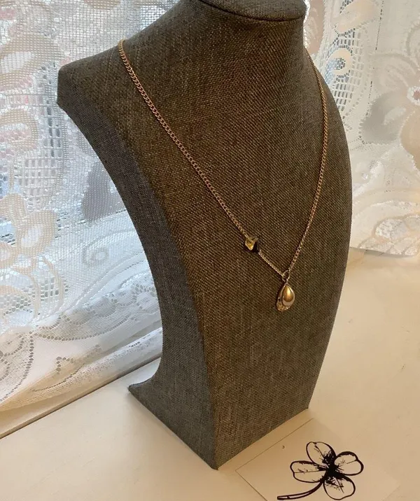 Handmade Sparkle gold earth tone pearl necklace - Image 4