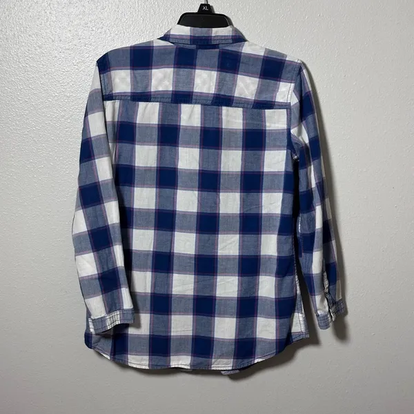 Abercrombie‎ & Fitch Women blue plaid button shirt size small - Image 6