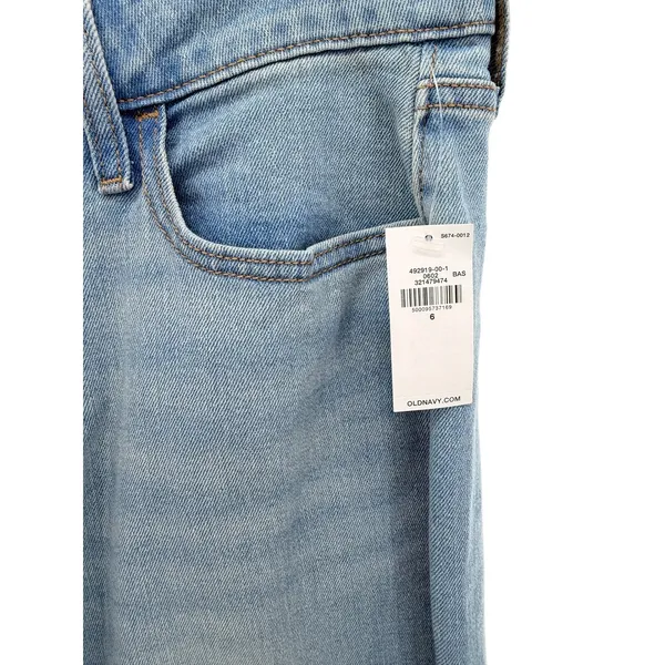 Old Navy Wow Loose High Rise Light Wash Straight Leg Jeans Baggy‎ Womens 6 NWT - Image 3