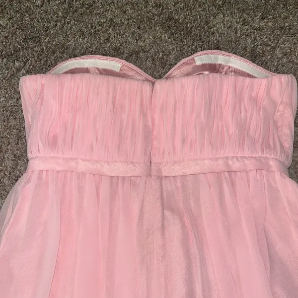 Pink Chiffon Strapless Dress Sz 2 - Image 8