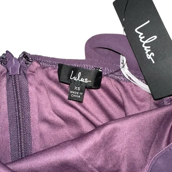 NWT Lulus Forevermore Dusty Purple Skater Halter Neck Mini Dress XS - Image 6
