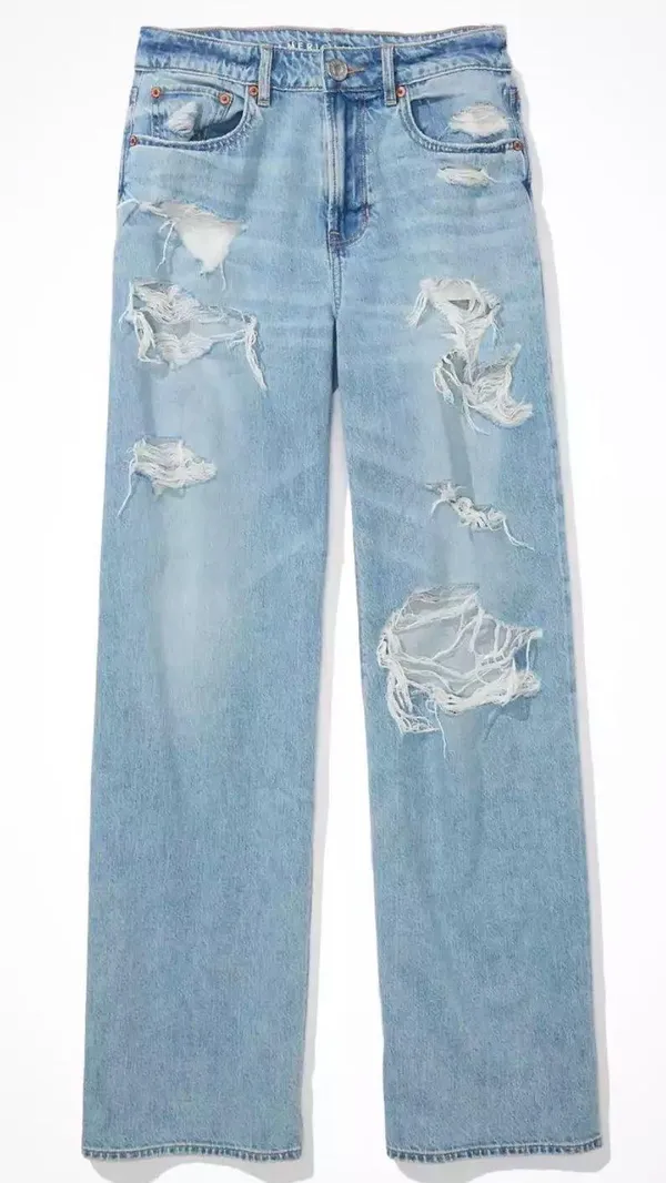American Eagle High Waisted Ripped Mom Jean - Image 2