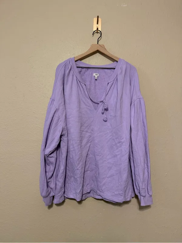 Aerie Easy Street Oversized Sweatshirt Size XL Purple - Image 3