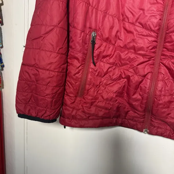 Columbia Puffer Stanford Cardinal Jacket Mens Small Omni-Heat Full Zip Red - Image 3