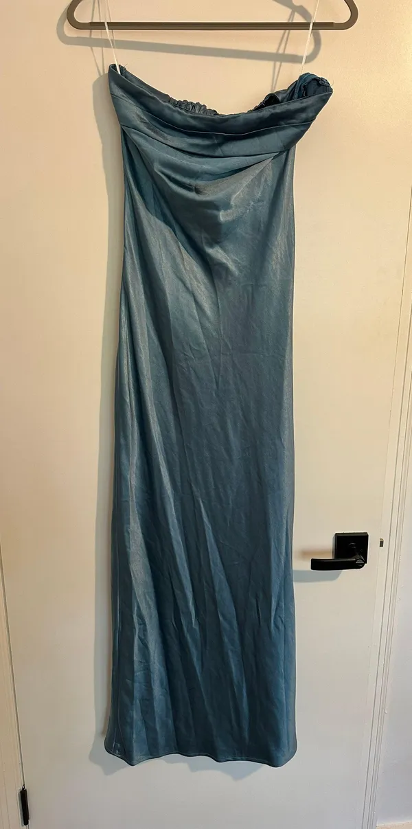Amazon Satin Silk Backless Tube Top Maxi Dress - Image 4