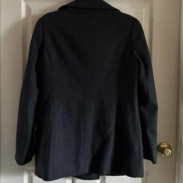 New York & Co Fall Gray Wool Blend Pea Coat Jacket Sz 6 Dark Academia Preppy - Image 7